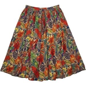 Phool Midi Skirt Medium Boho Cottagecore Artsy Festival Vacation Earthy Gauzey